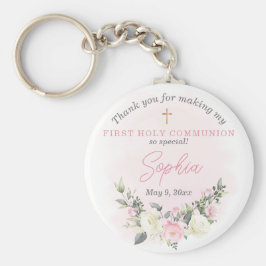 Llavero Pink blush First Communion keychain favor