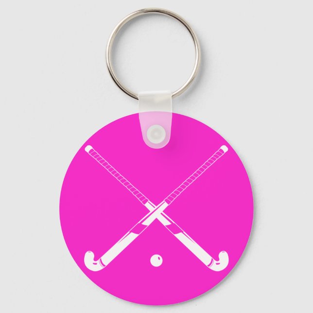 Llavero Pink, cadena de claves de silueta de hockey sobre  (Anverso)