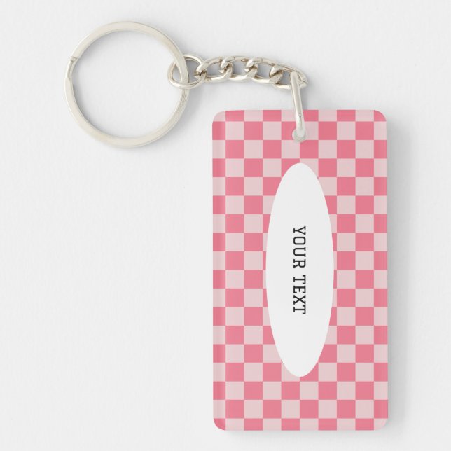 Llavero Pink Checks Custom (Frente)