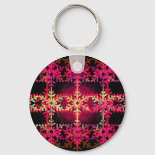 Llavero Pink christmas snowflake pattern