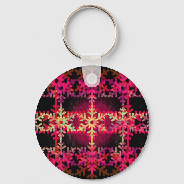 Llavero Pink christmas snowflake pattern (Anverso)