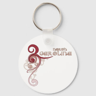 Llavero Pink Curly Swirl North Carolina Keychain