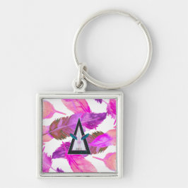 Llavero Pink Feathers Free spirited Flamingo Keychain