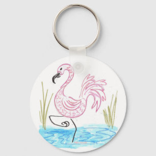 Llavero Pink Flamingo #13 by EelKat Wendy C Allen