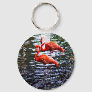 Llavero Pink Flamingos in Water
