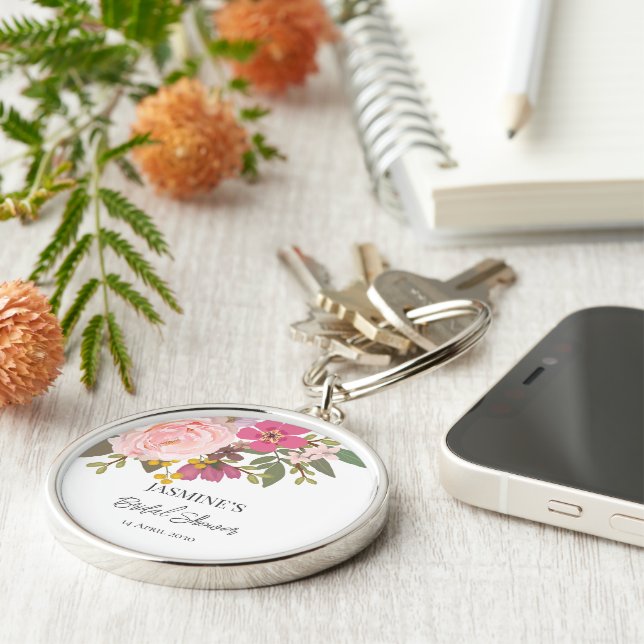 Llavero Pink Floral Garden Spring Bridal (Lado)