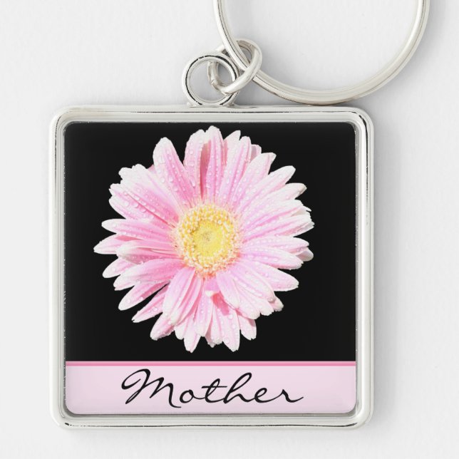 Llavero Pink Gerbera Daisy Mother Keychain (Frente)