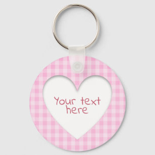 Llavero Pink Gingham Heart