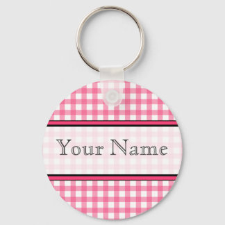 Llavero Pink Gingham Keychain