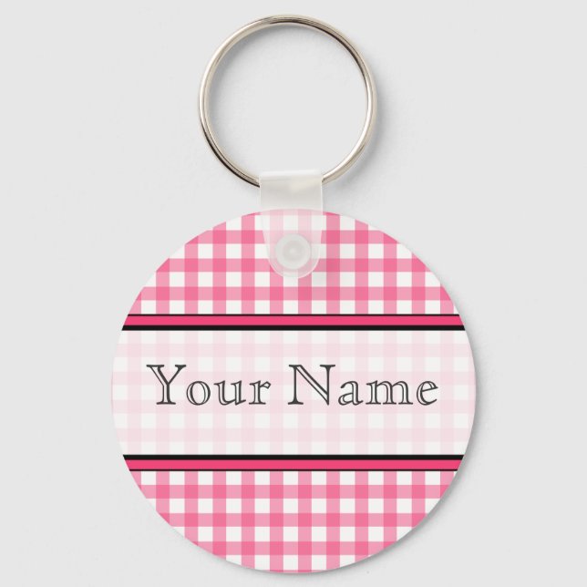 Llavero Pink Gingham Keychain (Anverso)