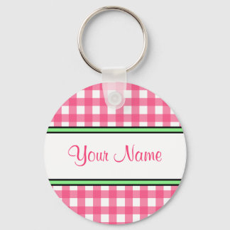Llavero Pink Gingham Keychain