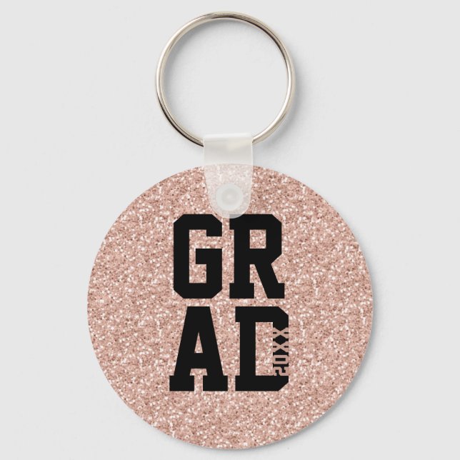 Llavero Pink Glitter Class of Graduation Keepsake Key (Anverso)