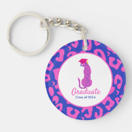 Llavero Pink Graduation Leopard Keepsake