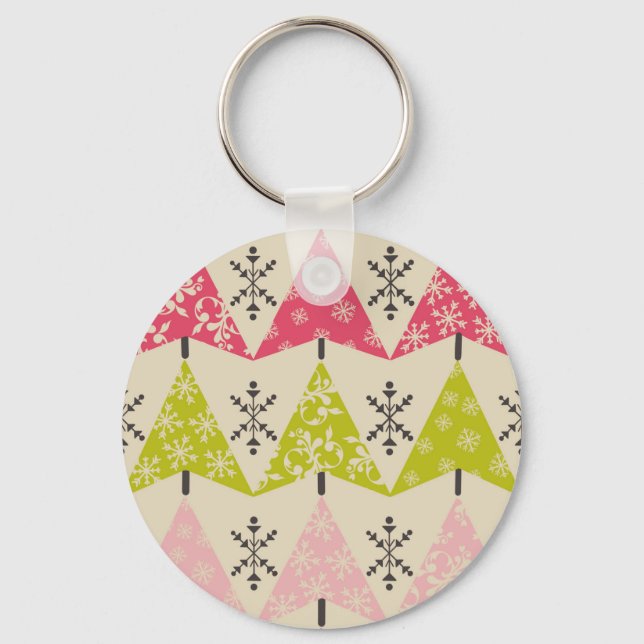 Llavero Pink & green Christmas trees (Anverso)