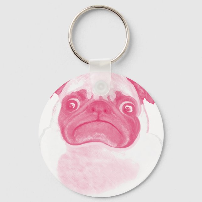 Llavero PINK Grumpy Puggy personalizado (Anverso)