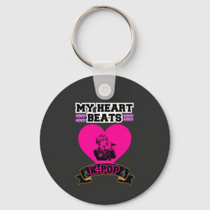 Llavero Pink Heart Idol Cantando KPop Music Love Design