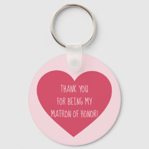 Llavero Pink Heart Matron de honor gracias