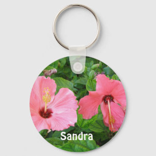 Llavero Pink Hibiscus Añadir un nombre