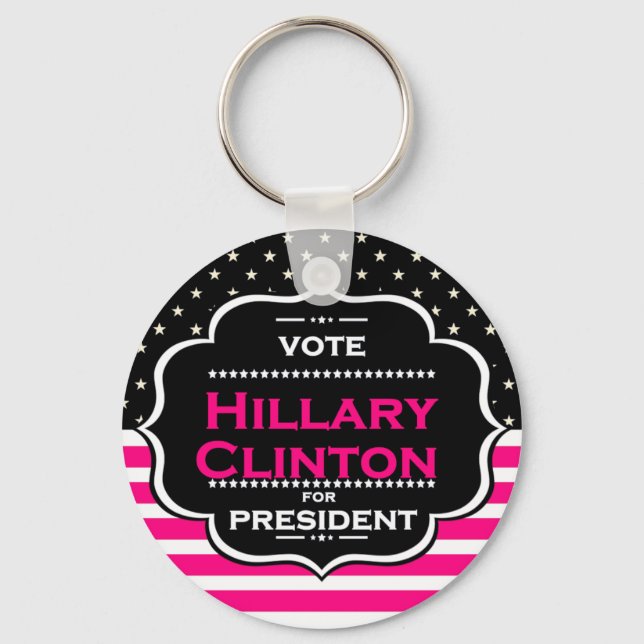 Llavero pink hillary clinton (Anverso)