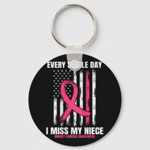 Llavero Pink In Memory Of My Niece Mama Cancer Flag
