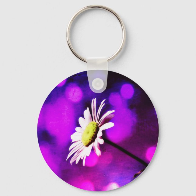 Llavero Pink N Amethyst Daisy (Anverso)