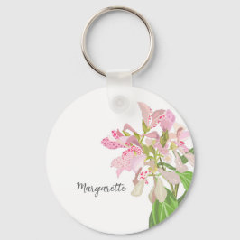 Llavero Pink Orchid Floral Design – Elegant Botanical Art