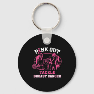 Llavero "Pink Out" Tackee Conciencia sobre el Cáncer de Ma
