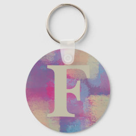 Llavero Pink Pastel Parchwork Inicial