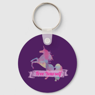 Llavero Pink Pastel Resumen Unicorn Silhouette