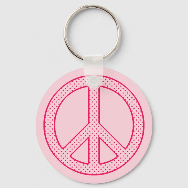 Llavero Pink Polka Dot Peace (Anverso)