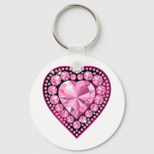 Llavero Pink Quartz Gem Heart