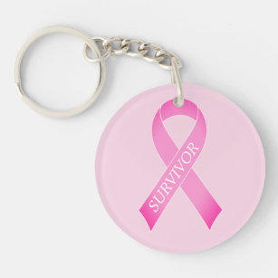 Llavero Pink ribbon breast cancer awareness custom name