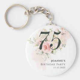 Llavero Pink Rose Floral Bunch 75th Birthday Party