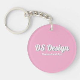 Llavero Pink Round Keychain