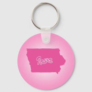Llavero Pink State Iowa Keychain