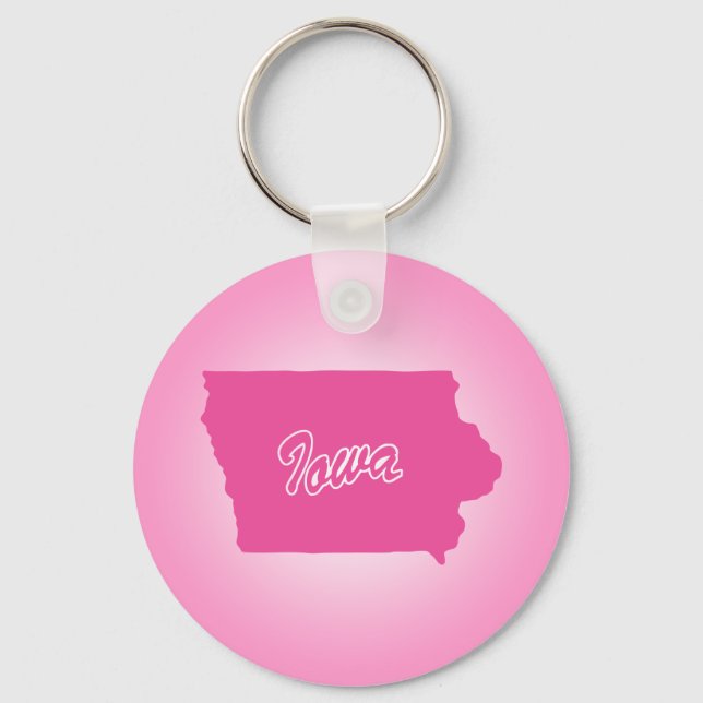 Llavero Pink State Iowa Keychain (Anverso)