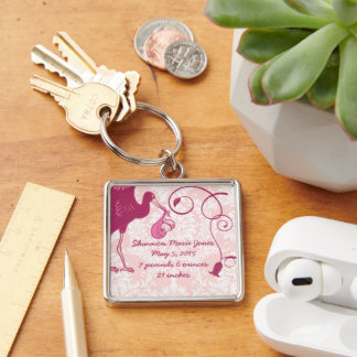 Llavero Pink Stork es una cadena de claves de Invitación C