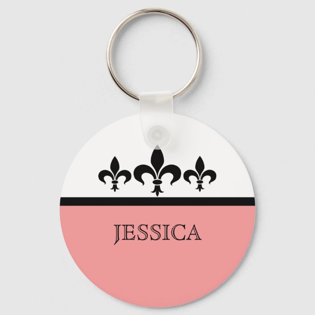 Llavero Pink Swanky Fleur De Lis Keychain (Anverso)