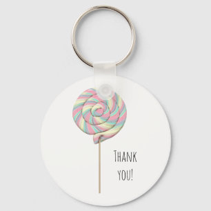 Llavero Pink Swirl Lollipop Keychain