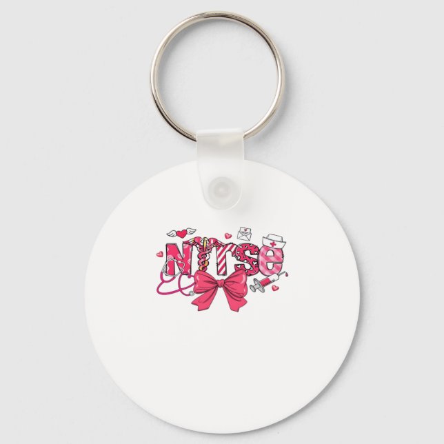 Llavero Pink Valentine Nurse, Valentine Coquette Bow Overs (Anverso)