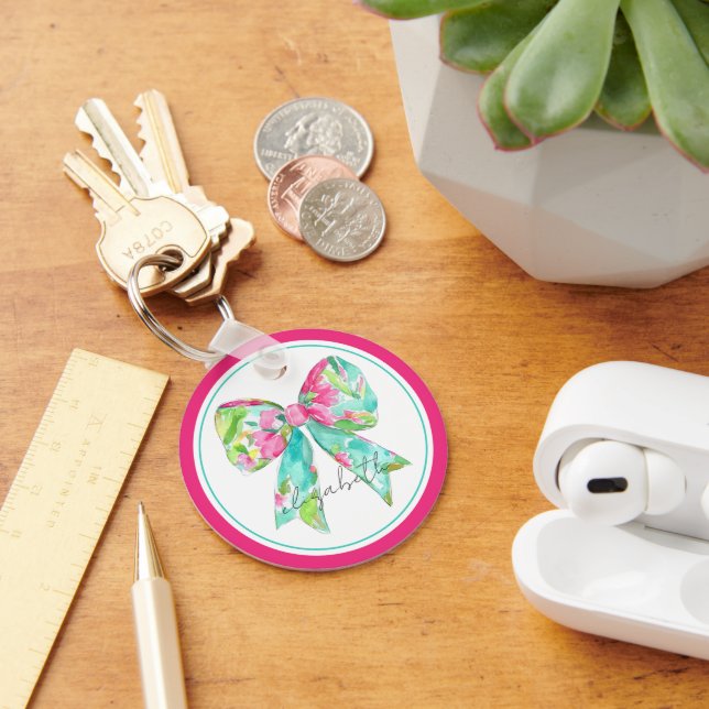 Llavero Pink y Green Bow Personalizados (Escritorio )