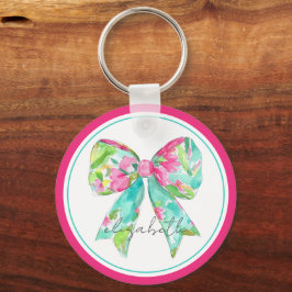 Llavero Pink y Green Bow Personalizados