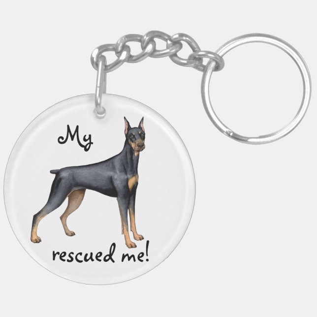 Llavero Pinscher del Doberman del rescate (Atrás Derecha)