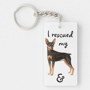 Llavero Pinscher en miniatura de rescate
