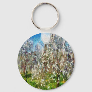 Llavero Pintado de arte de puntillismo de almendras