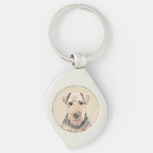 Llavero Pintado de Welsh Terrier - Arte de Perro Original.