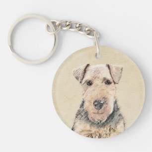 Llavero Pintado de Welsh Terrier - Arte de Perro Original.