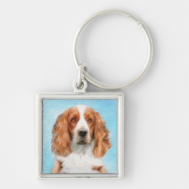 Llavero Pintado español de Springer galesa - Arte de perro (Frente)