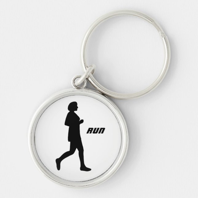 Llavero Pintadora de carreras de silueta negra (Frente)