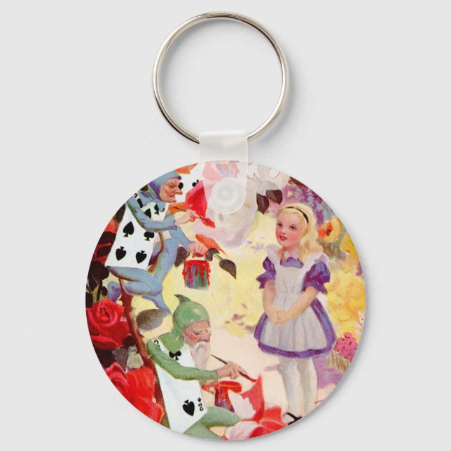 LLAVERO PINTANDO LA REINA DE ROJO DE LOS ROSAS DEL CORAZÓN (Anverso)